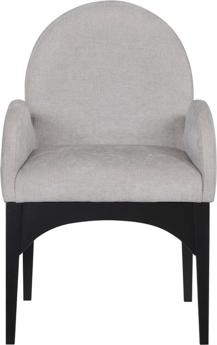 Waldorf - Chenille Dining Arm Chair With Black Legs