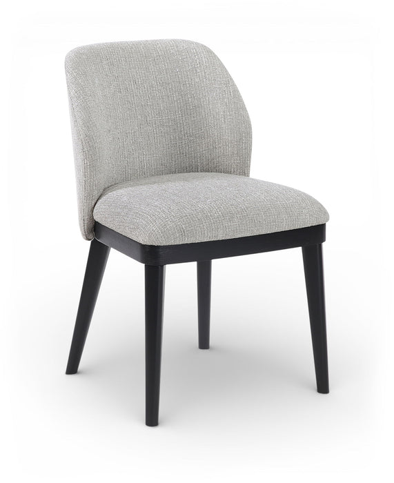 Valeo - Linen Textured Fabric Upholstered Dining Chair (Set of 2) - Painted Black Base