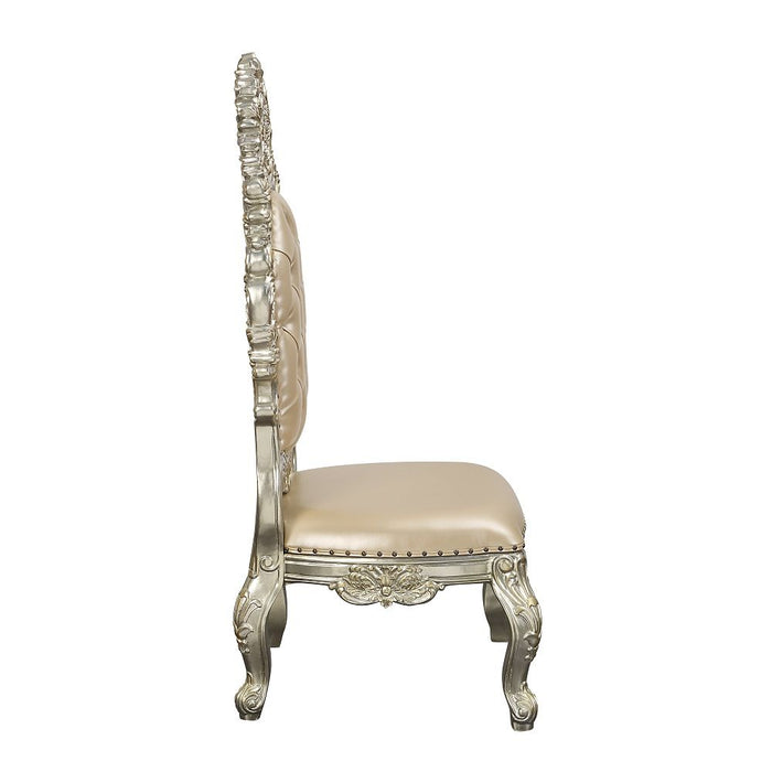Sorina - Side Chair Set of 2) - Synthetic Leather & Antique Gold