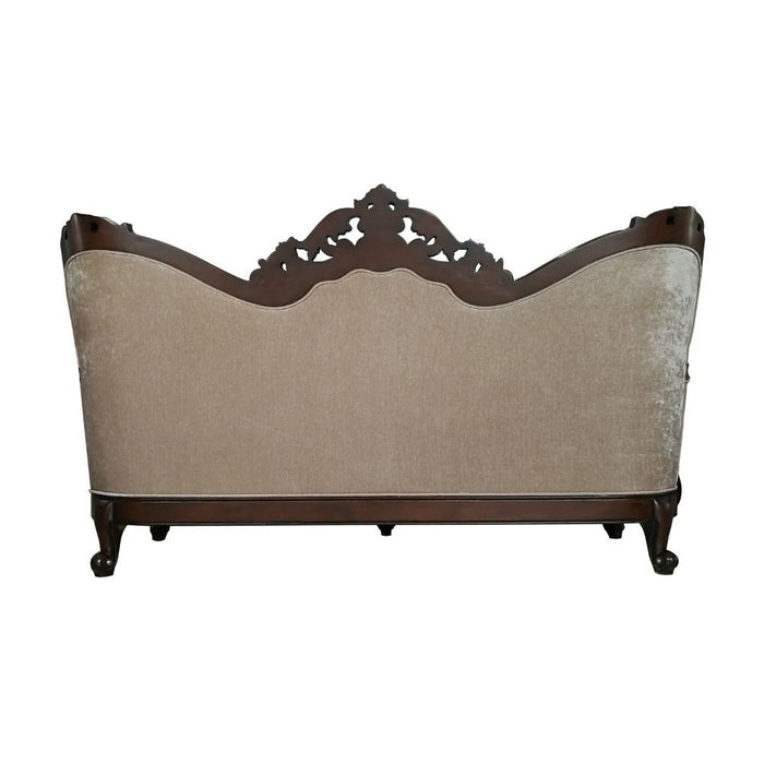 Devayne - Sofa With 6 Pillows Same Lv01582) - Pattern Fabric & Dark Walnut