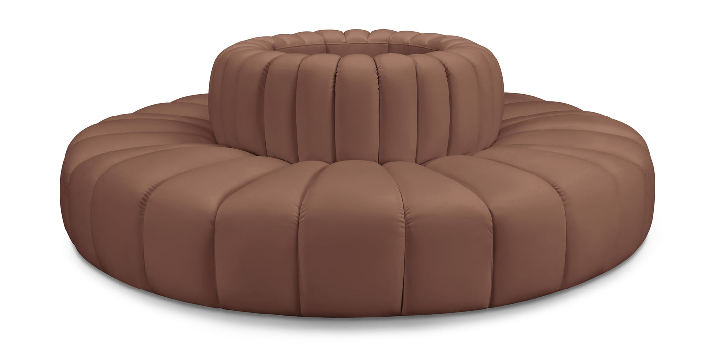 Arc - Faux Leather 8 Piece Round Modular Sofa