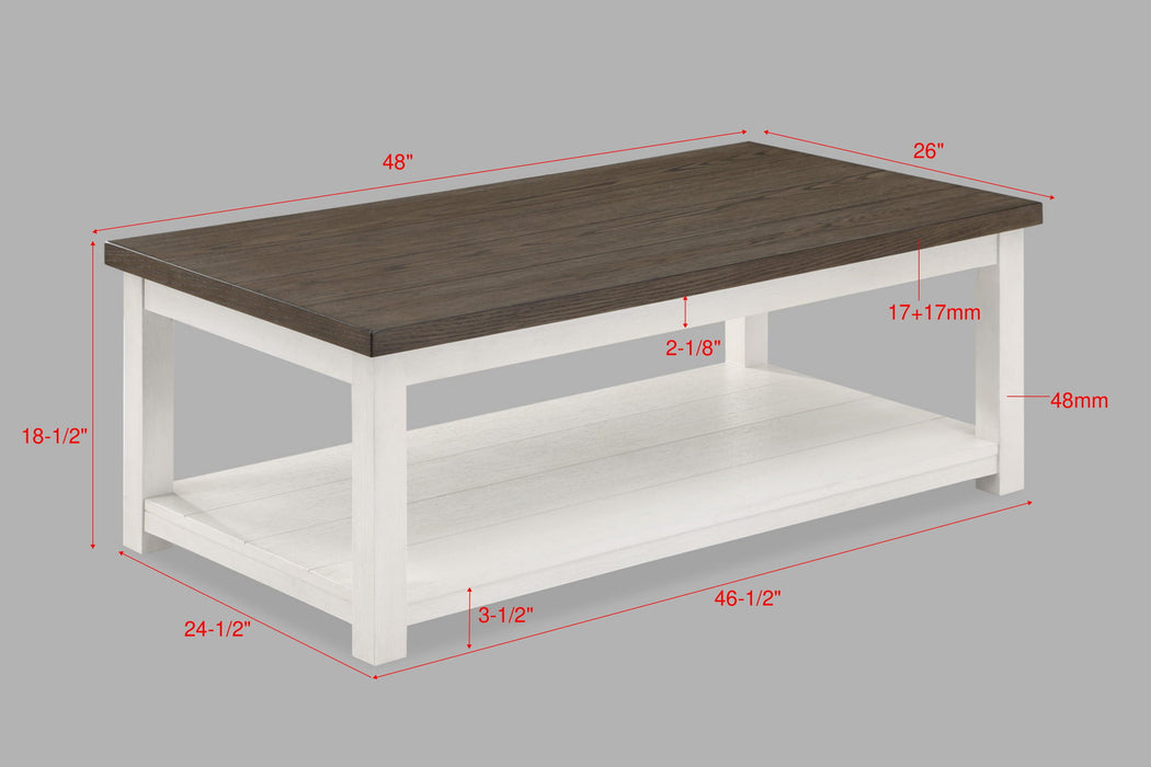 Dakota - Coffee Table With Casters - White