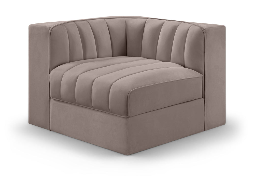 Rummi - Velvet Performance Fabric Upholstered Modular Corner Chair