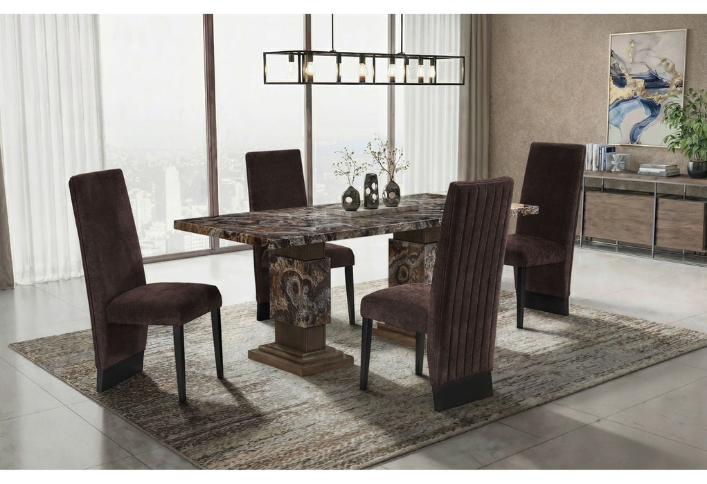 D12DT - 9 Piece Dining Room Set (Dining Table With 8 Dining Chairs) - Dark Brown