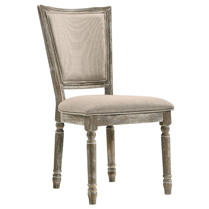 Gabrian - Fabric Side Chair Set of 2) - Two-Tone Beige & Reclaimed Gray