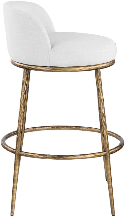 Ferro - Performance Fabric Upholstered Bar Stool - Antique Brass