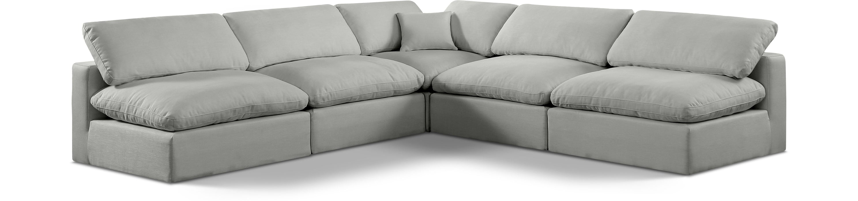 Comfy - 5 Piece Linen Modular Corner Armless Sectional