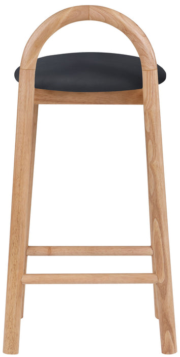 Calvin - Faux Leather Stool - Light Brown Legs