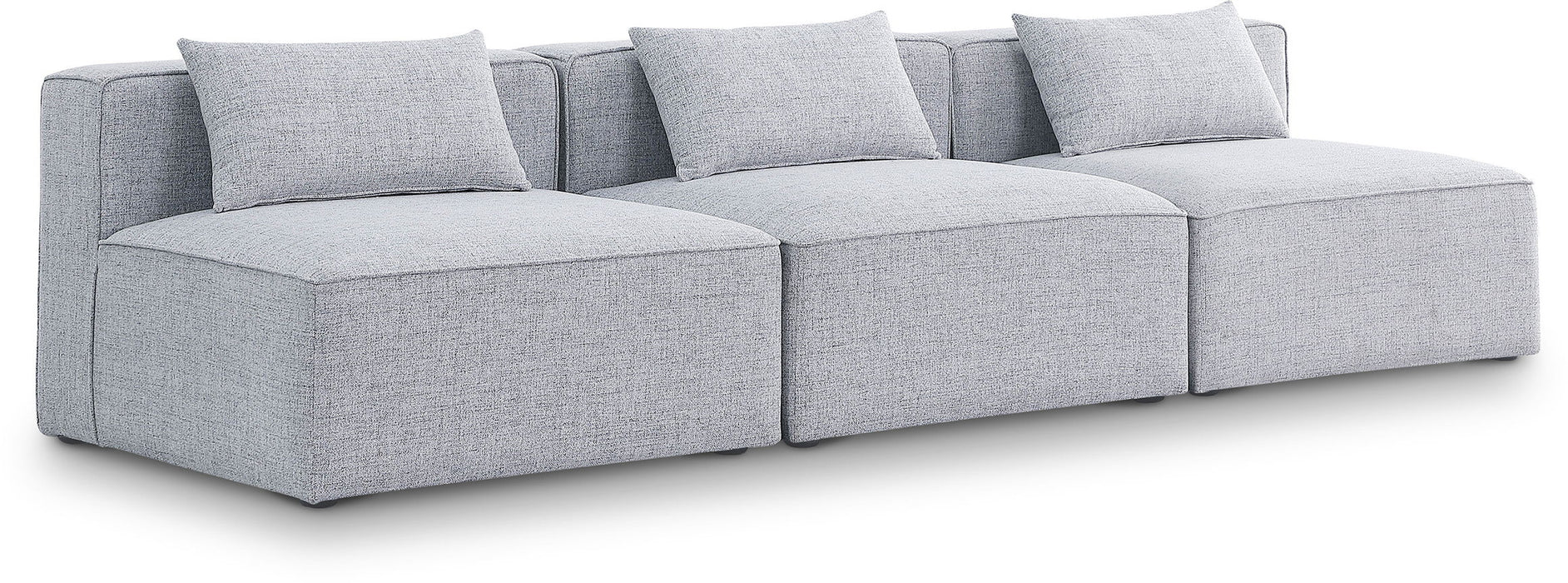 Cube - Linen Modular 3 Seat Armless Sofa