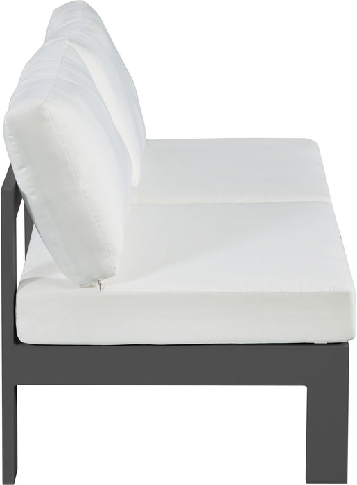 Nizuc - Outdoor Patio 2 Seat Armless Modular Sofa With Gray Frame