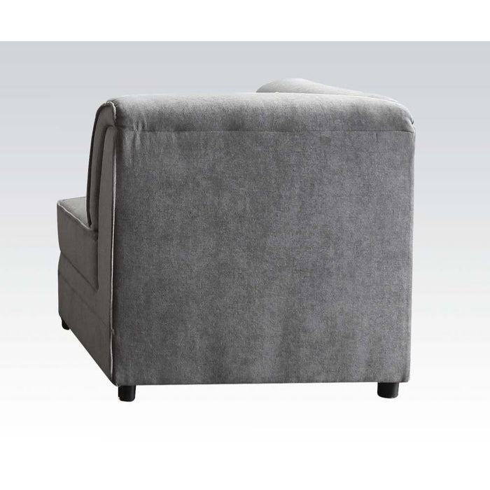 Bois - Modular Wedge With Pillow - Gray Velvet