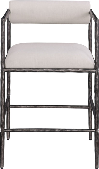 Axis - Linen Textured Beige Fabric Upholstered Counter Stool (Set of 2)