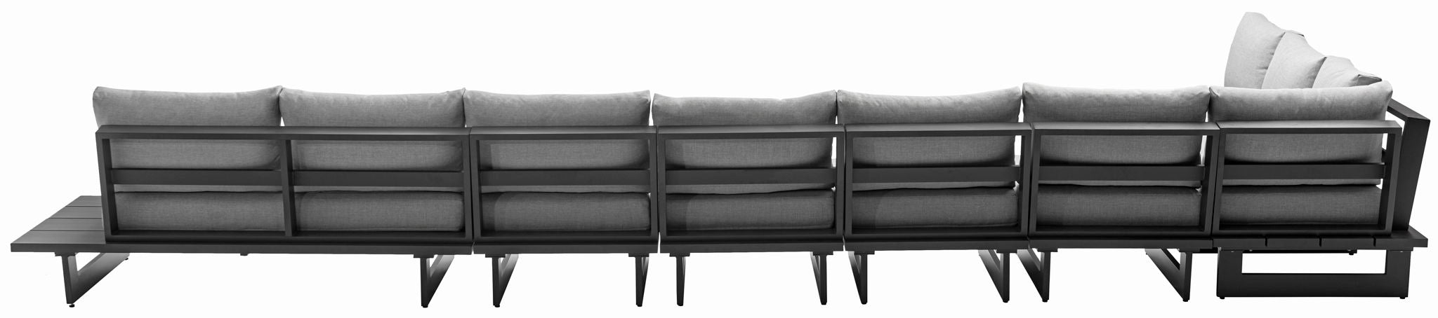 Maldives - 7 Piece Water Resistant Outdoor Patio Modular Sectional With Gray Base