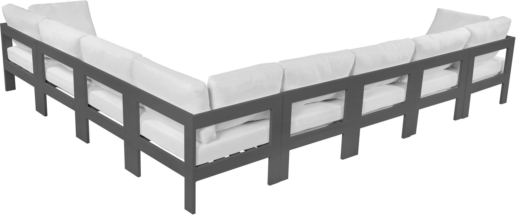 Nizuc - Outdoor Patio 8 Piece Modular Sectional With Gray Frame