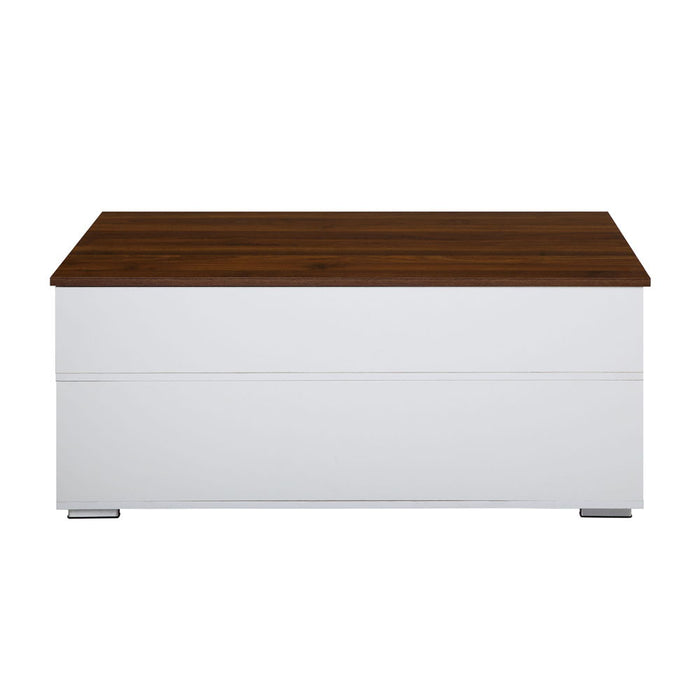 Raeden - Coffee Table With Lift Top - White & Walnut