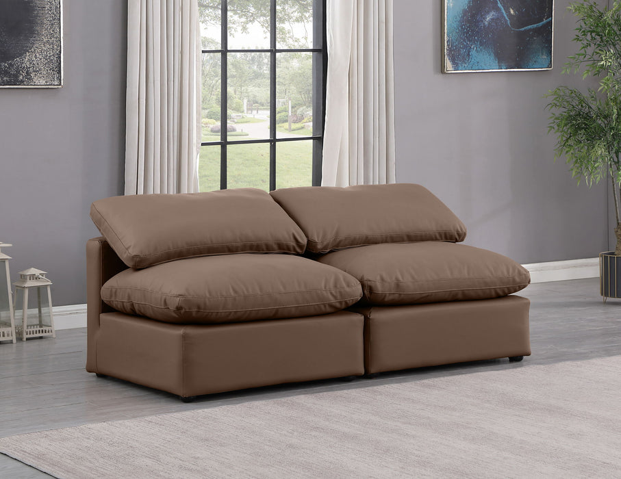 Indulge - Faux Leather 2 Seat Modular Armless Sofa