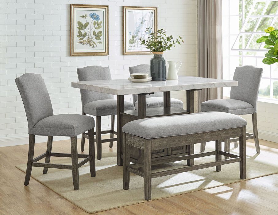 Grayson - Counter Height Set With White Top Table