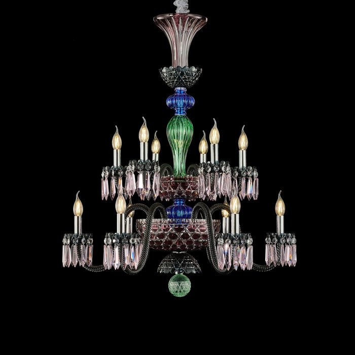 Michael Amini Lighting - Noir 12-Light Traditional Crystal Chandelier - Black