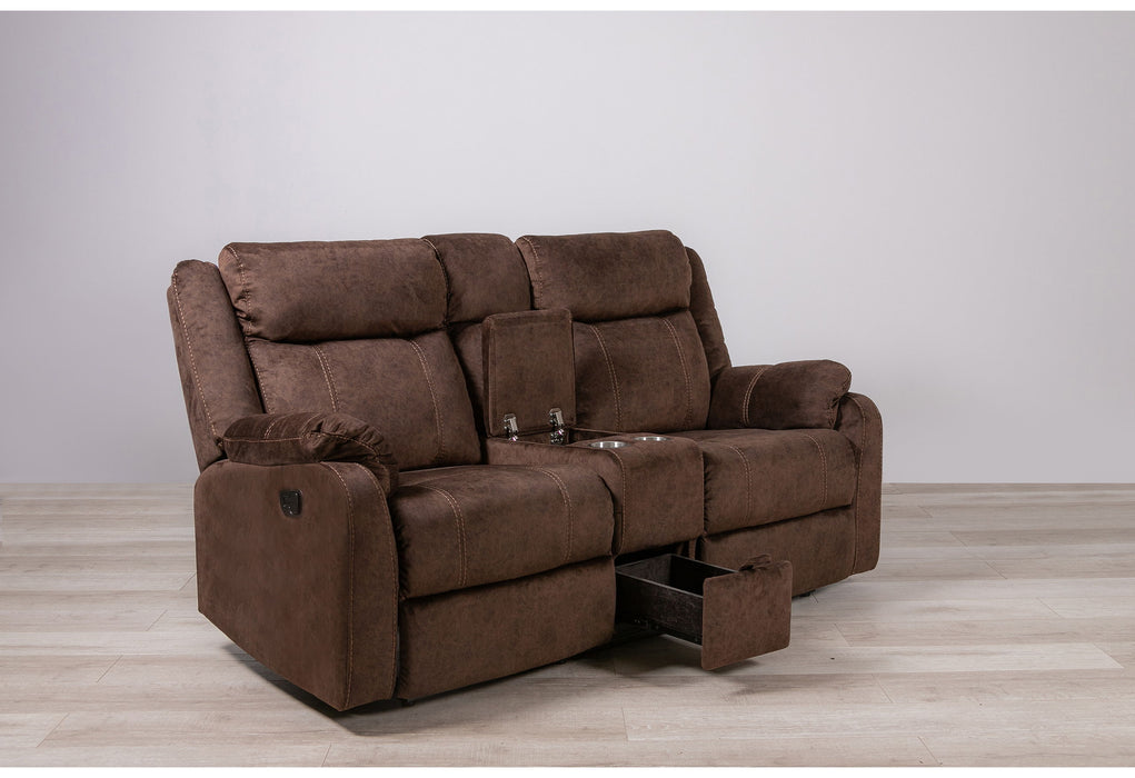 U7303 - 3 Piece Living Room Set (Recliner Sofa / Console Power Recliner Loveseat / Glider Recliner) - Dark Brown