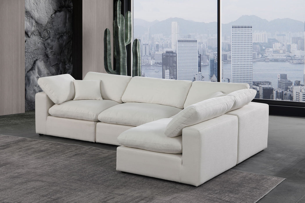 Comfy - 4 Piece Linen Fabric Modular Armless Sectional