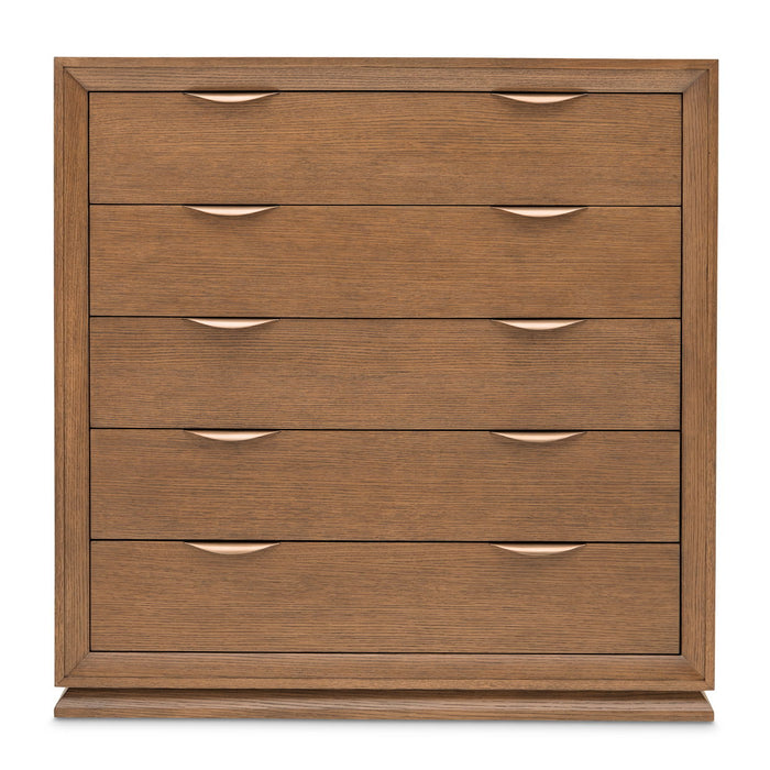 Portrait - 5-Drawer Chest With LED Lights - Sienna Brown