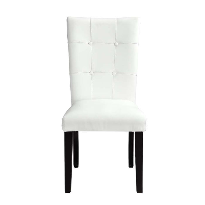 Hussein - Side Chair Set of 2) - White Synthetic Leather & Black