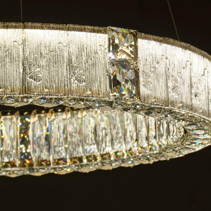 Michael Amini Lighting - Mina 31" Round Crystal LED Chandelier - Clear