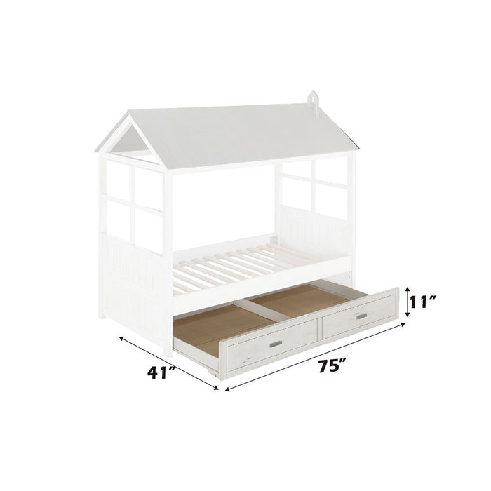 Tree House II - Twin Trundle - Weathered White & Washed Gray