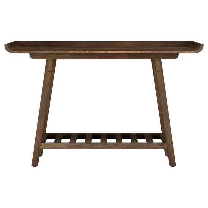 Ornelas - Console Table With Slatted Shelf - Mango Brown