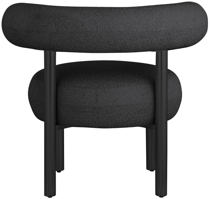 Bordeaux - Boucle Fabric Accent Chair With Black Legs