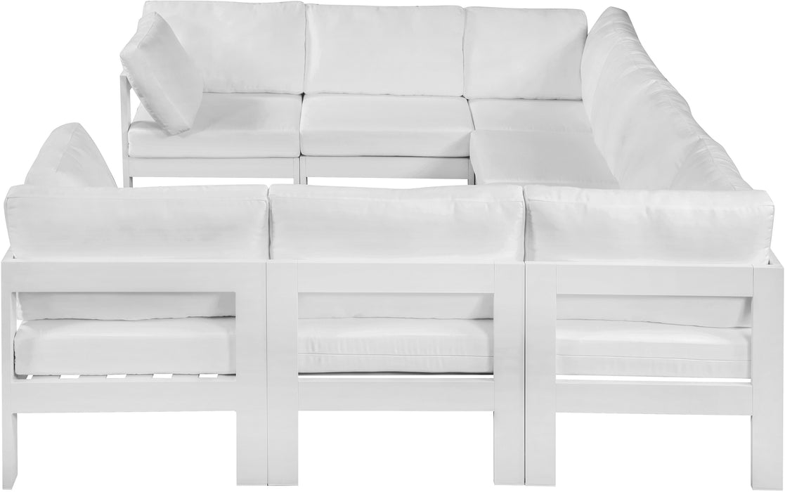 Nizuc - Outdoor Patio 8 Piece Modular Sectional With White Frame