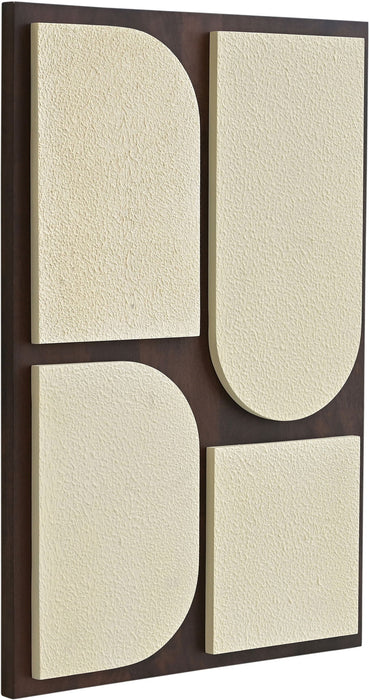 Icon - Mango Wood 4 Piece Wall Art - Brown / Natural