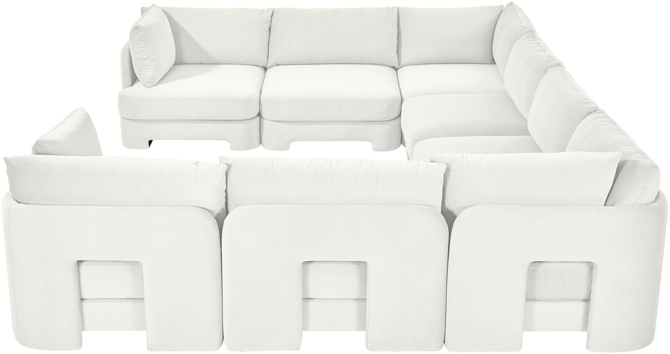 Hammond - Velvet Performance Fabric Upholstered 8 Piece U-Shaped Sectional