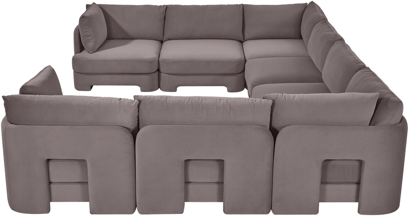 Hammond - Velvet Performance Fabric Upholstered 8 Piece U-Shaped Sectional