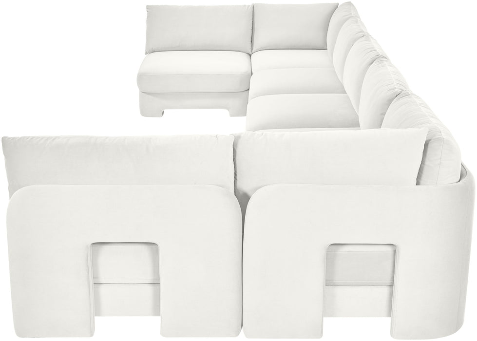 Hammond - Velvet Performance Fabric Upholstered 7 Piece U-Shaped Armless Sectional