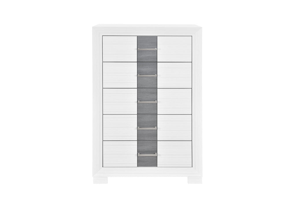 Optimus - 5 Piece Queen Bedroom Set - White