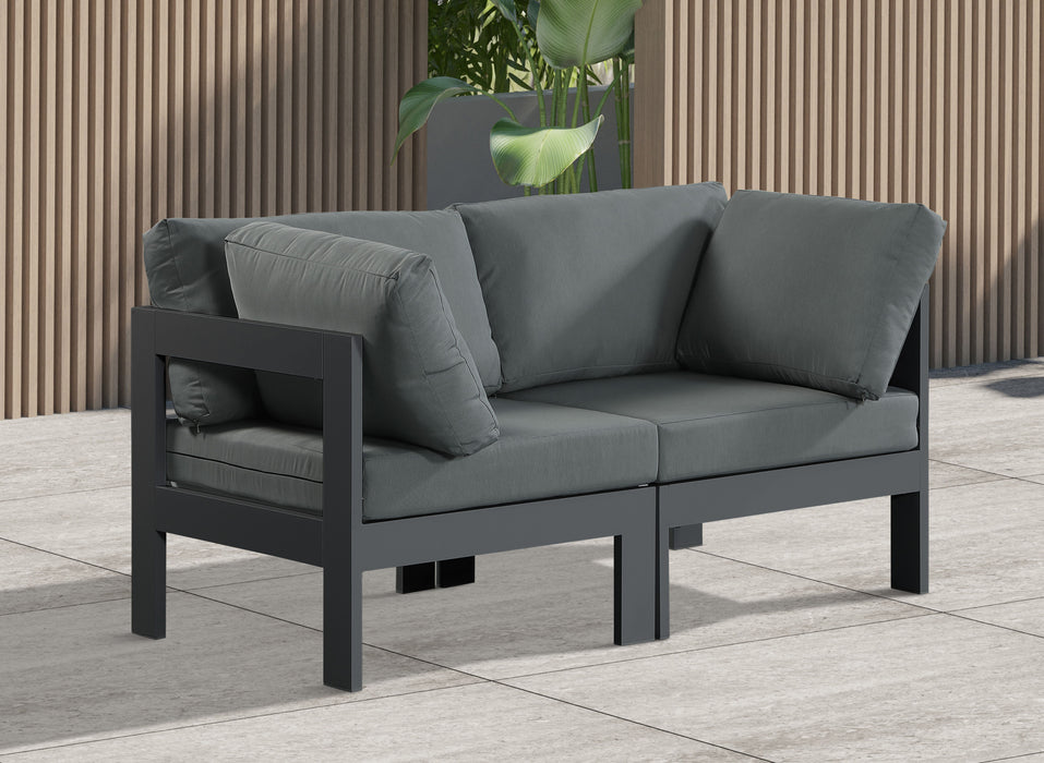Nizuc - Outdoor Patio 2 Seat Modular Sofa With Gray Frame
