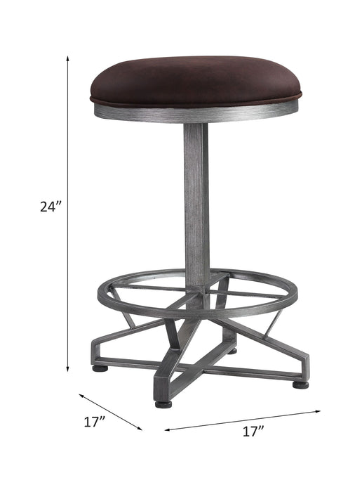 Evangeline - Counter Height Stool Set of 2) - Rustic Brown Fabric & Black