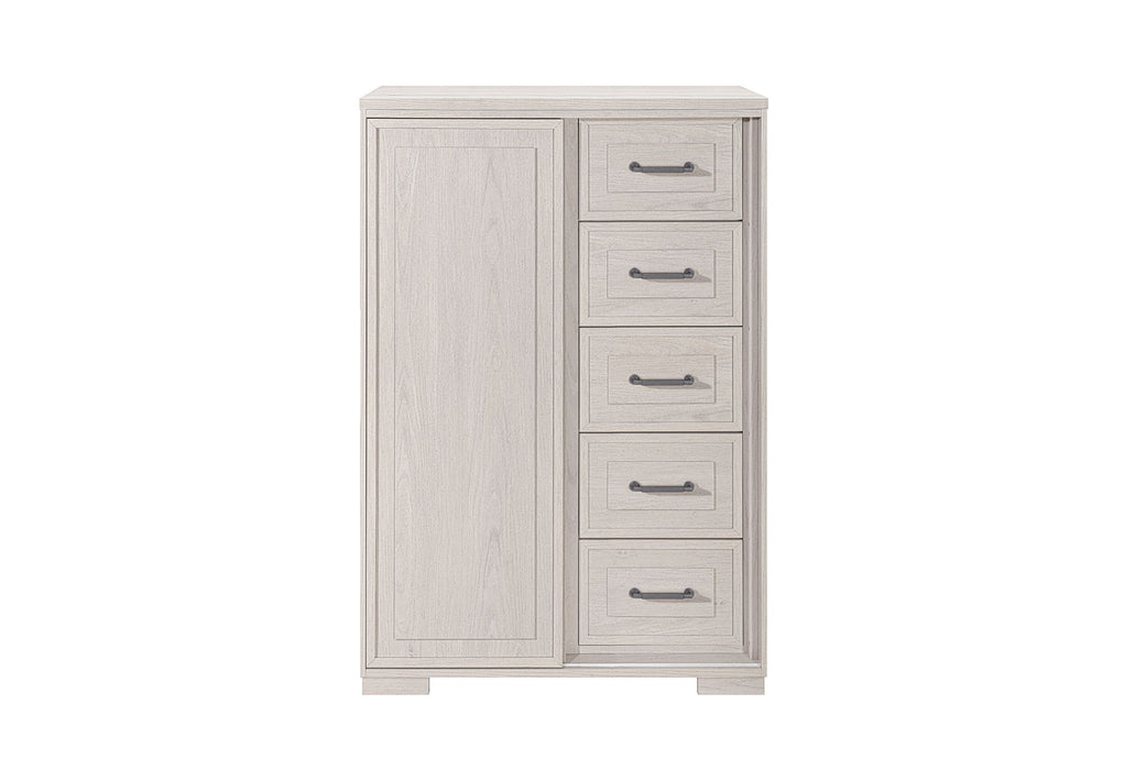 Clara - 5 Piece Queen Bedroom Set (Bed, Dresser & Mirror, Nightstand, Chest) - Beige