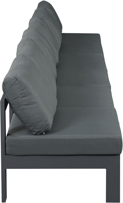 Nizuc - Outdoor Patio 6 Seat Armless Modular Sofa With Gray Frame