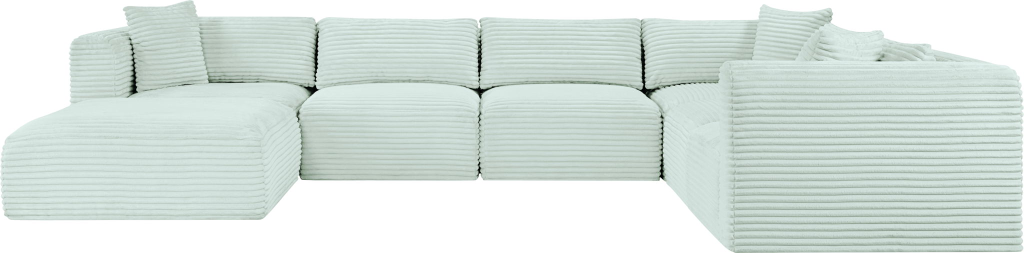 Shaggy - 7 Piece Modular U-Shaped Sectional With Ottoman