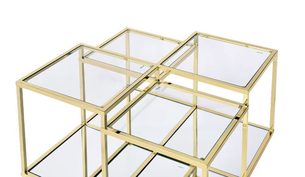 Uchenna - Coffee Table - Clear Glass & Gold