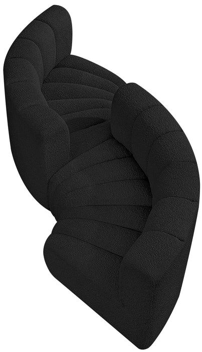 Arc - Boucle Fabric 4 Piece Curved Modular Sofa