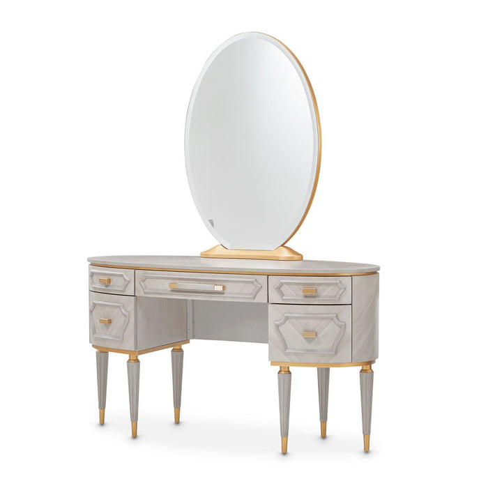 St. Charles - Vanity Desk with Glass Top