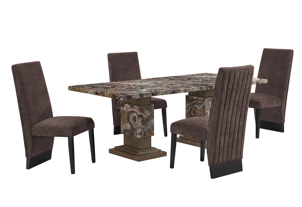 D12DT - 9 Piece Dining Room Set (Dining Table With 8 Dining Chairs) - Dark Brown
