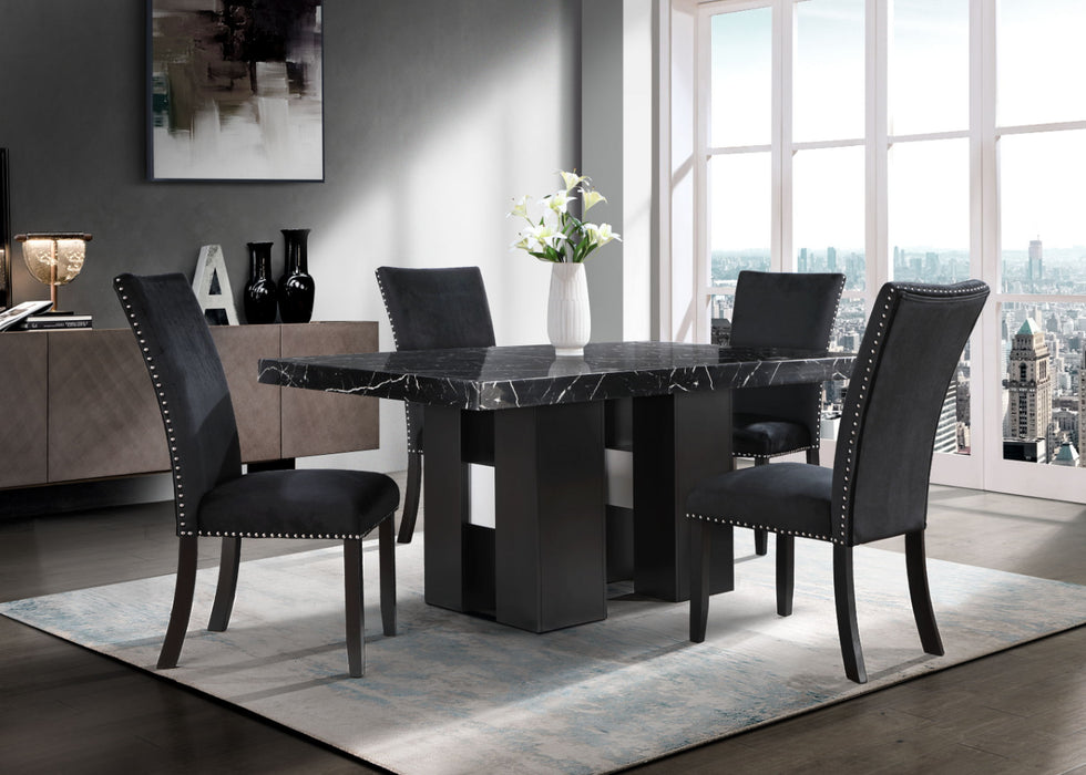 D03 - 5 Piece Dining Room Set (Dining Table And 4 Dining Chairs) - Black