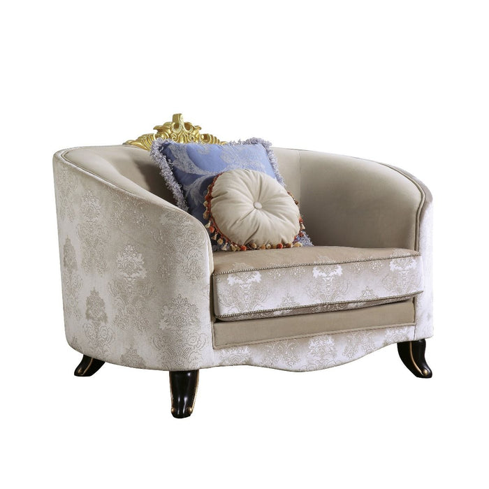 Sheridan - Chair With 2 Pillows - Cream Fabric