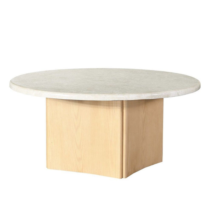 Qwin - Coffee Table With Marble Top - Oak