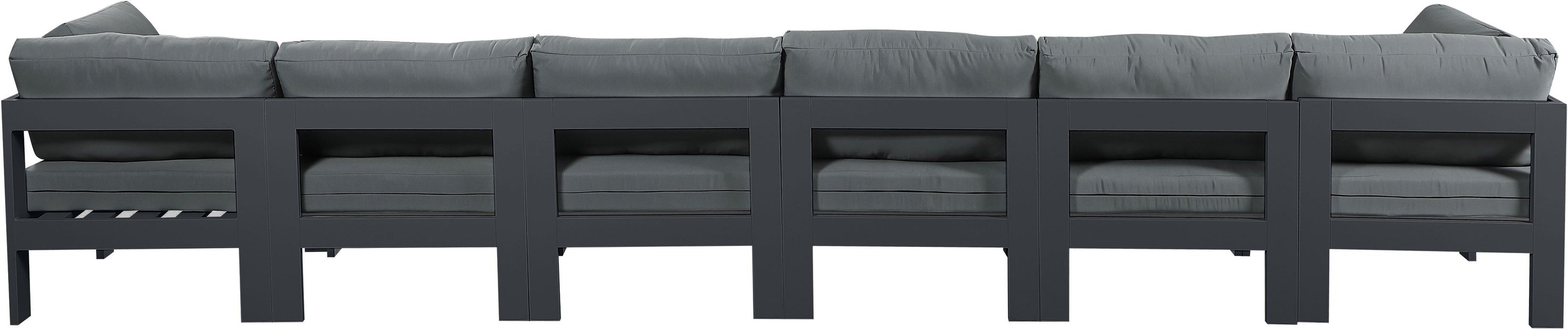 Nizuc - Outdoor Patio 6 Seat Modular Sofa With Gray Frame