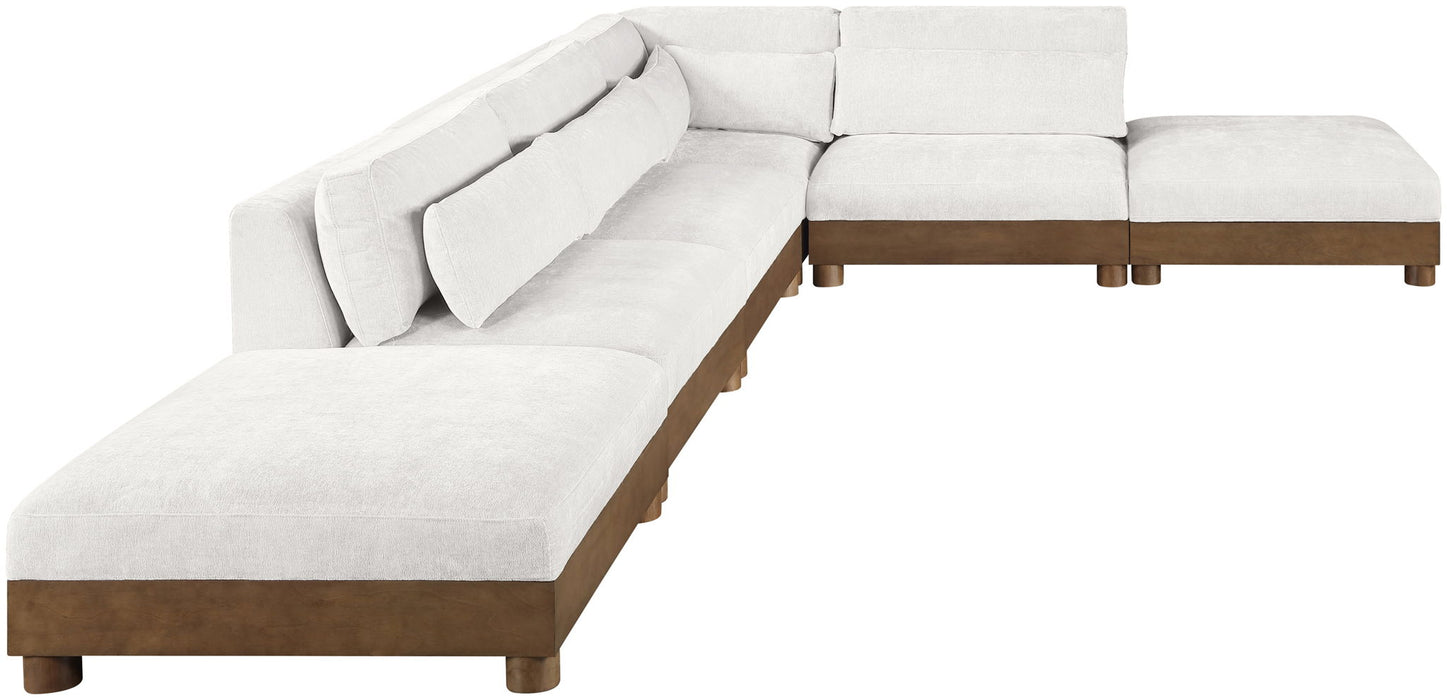 Turin - Chenille Fabric Upholstered Modular Sectional - Cream
